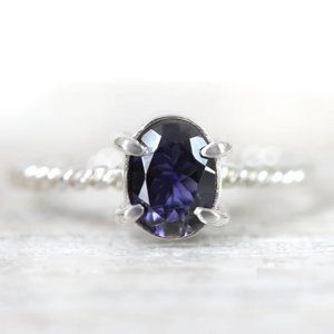Memento mori ring silver iolite